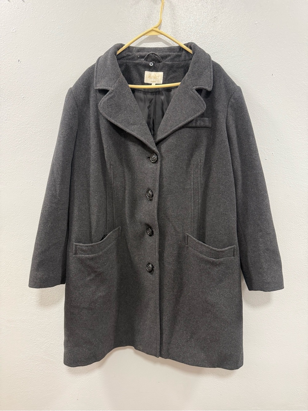 Laundry By Shelli Segal Charcoal Gray Pea Coat